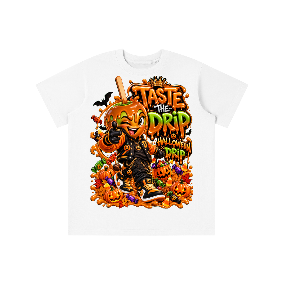 Halloween Candy Apple Graphic T-Shirt - Taste the Drip - Youth Unisex Tee