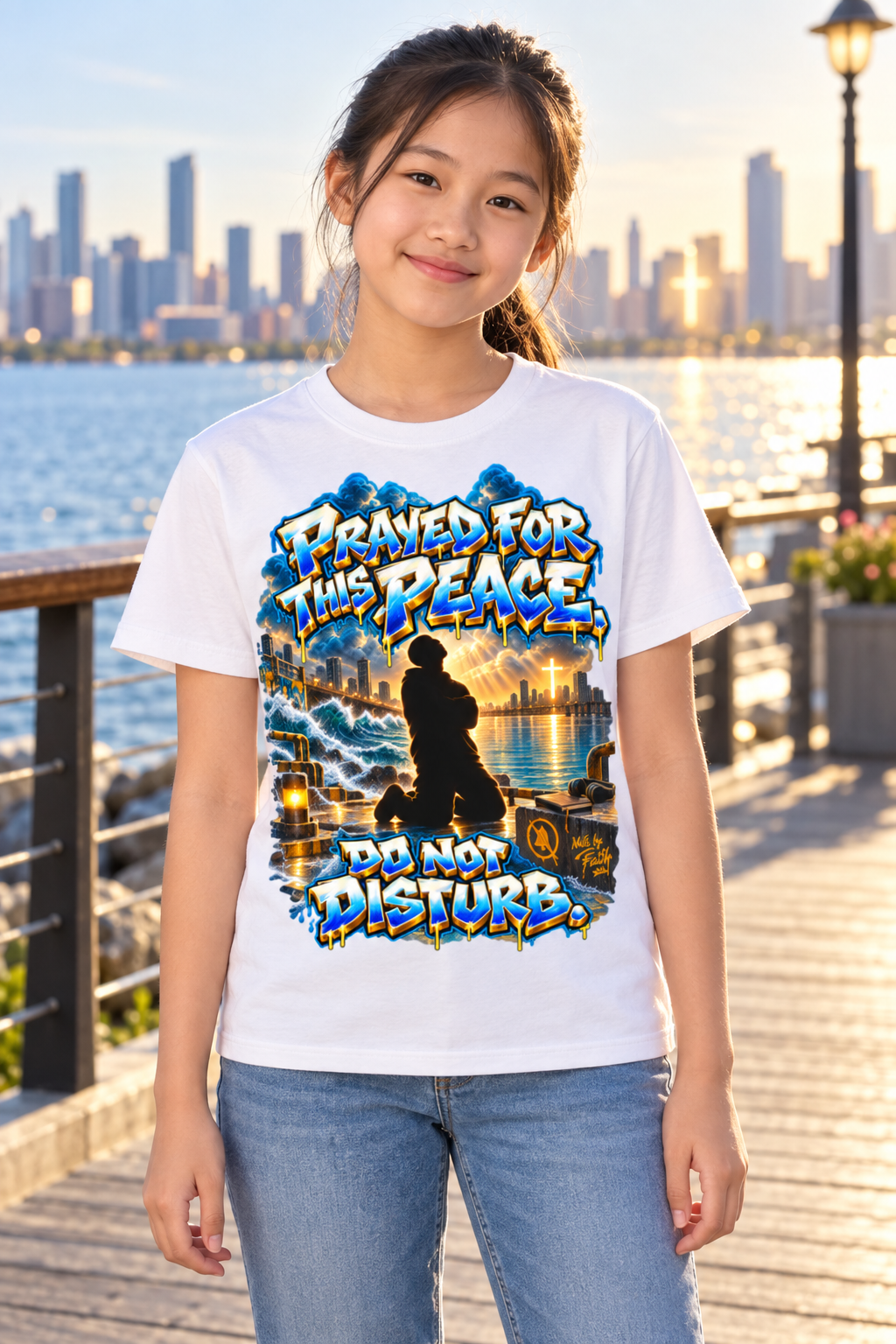 Walk by Faith™ Prayed for This Peace Graphic T-Shirt - Do Not Disturb - Youth Unisex Tee