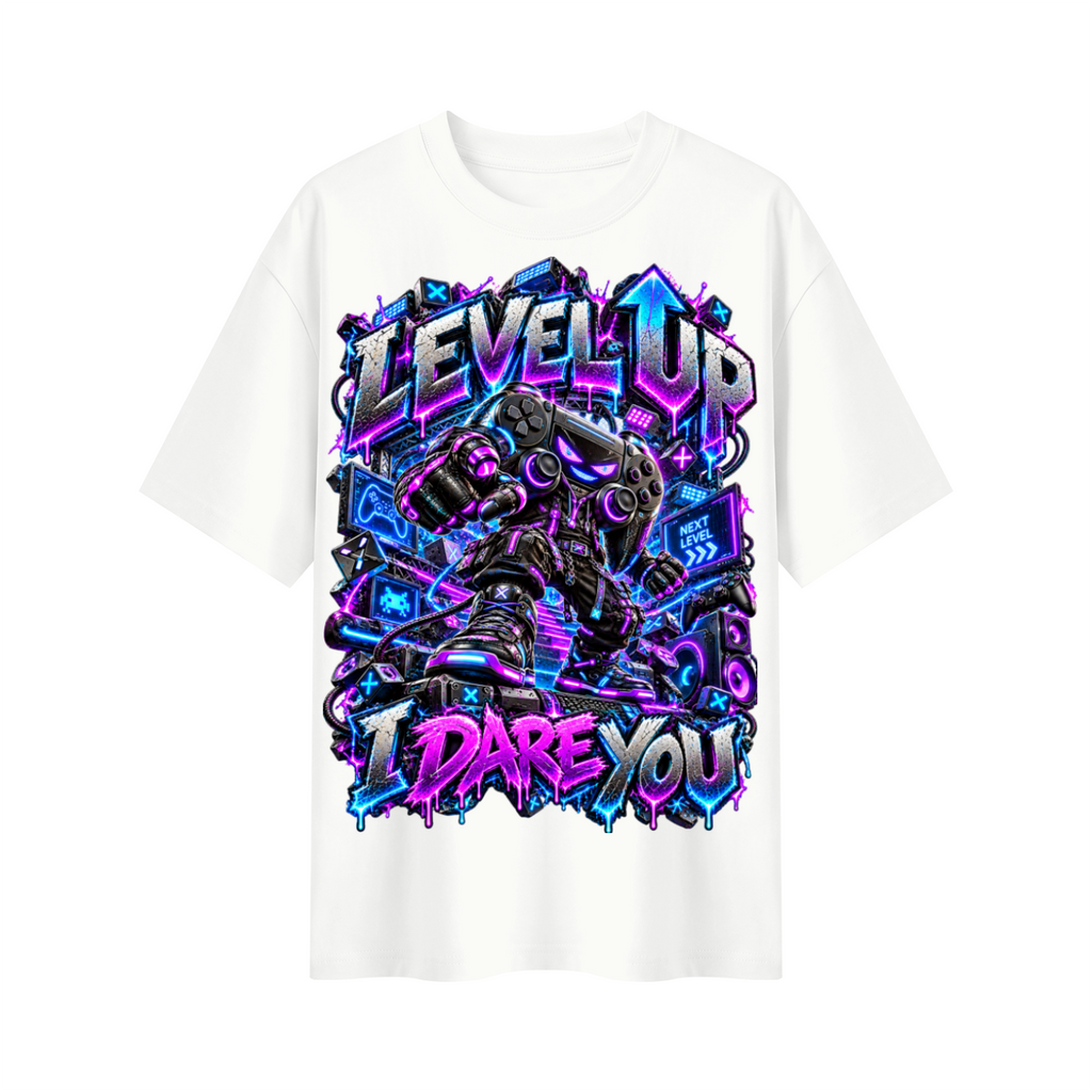 StepYahGameUp™ Level Up I Dare You Oversized Graphic T-Shirt - Unisex
