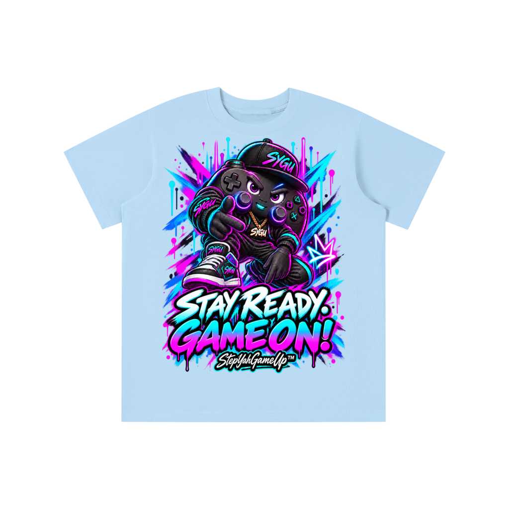 StepYahGameUp™ Stay Ready Game On Graphic T-Shirt - Youth Unisex Tee