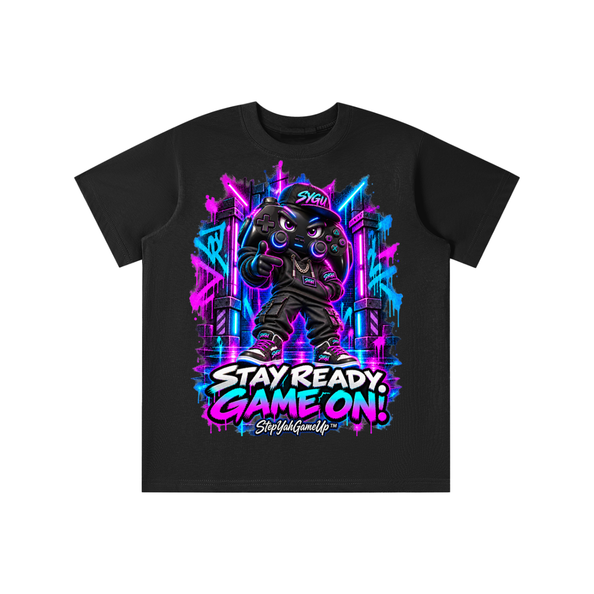 StepYahGameUp™ Stay Ready Game On Graphic T-Shirt - Youth Unisex Tee