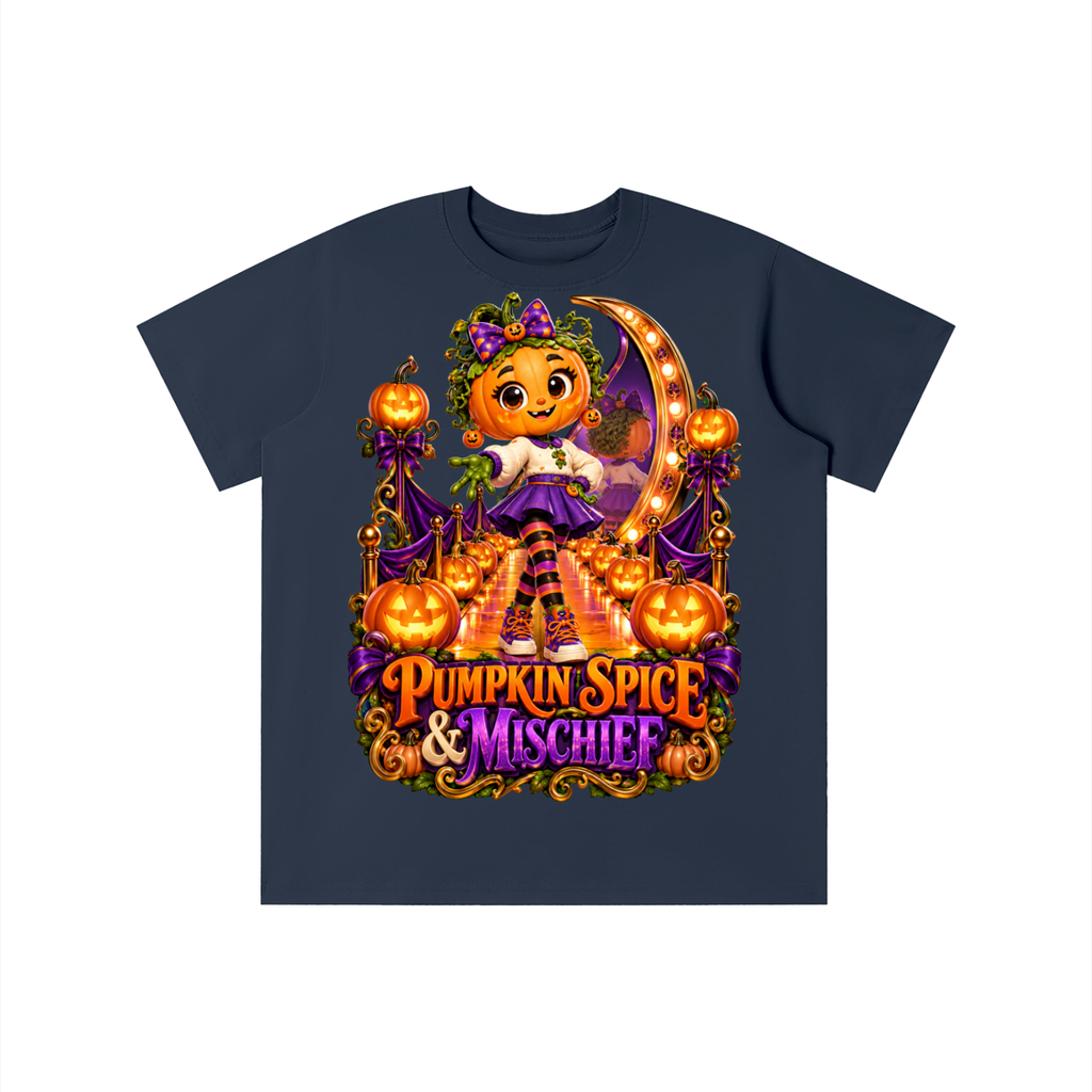 Halloween Pumpkin Girl Graphic T-Shirt - Pumpkin Spice & Mischief - Youth Unisex Tee