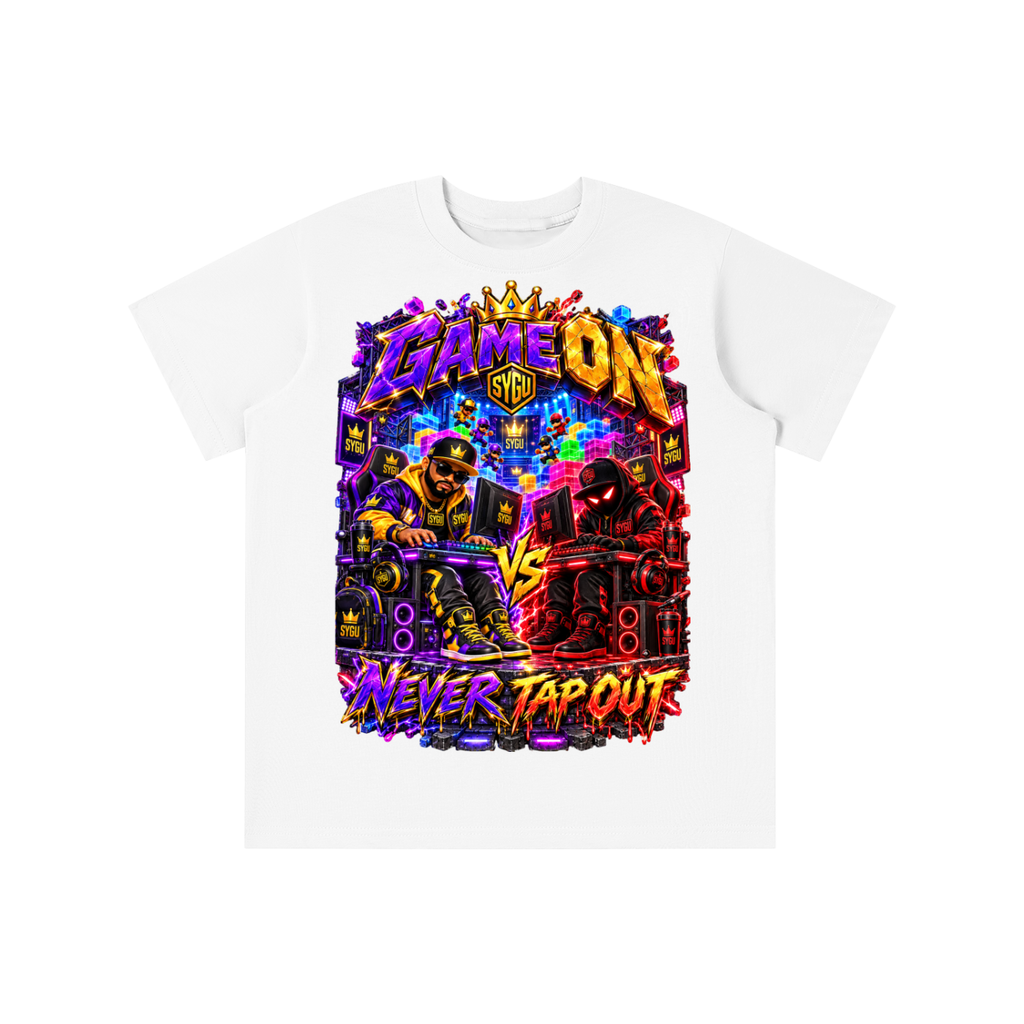 StepYahGameUp™ Game On Never Tap Out Graphic T-Shirt - Youth Unisex Tee