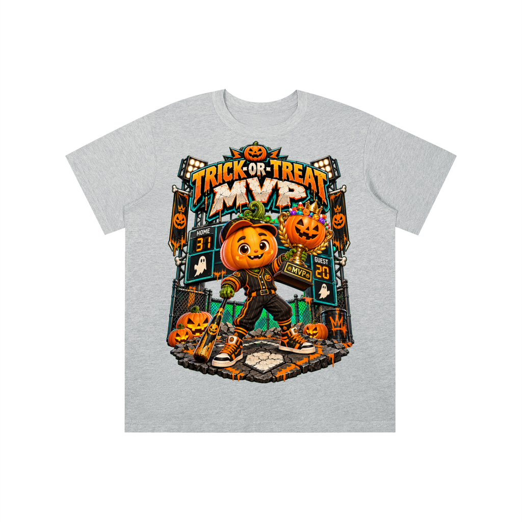 Halloween Pumpkin Sports Graphic T-Shirt - Trick-or-Treat MVP - Youth Unisex Tee