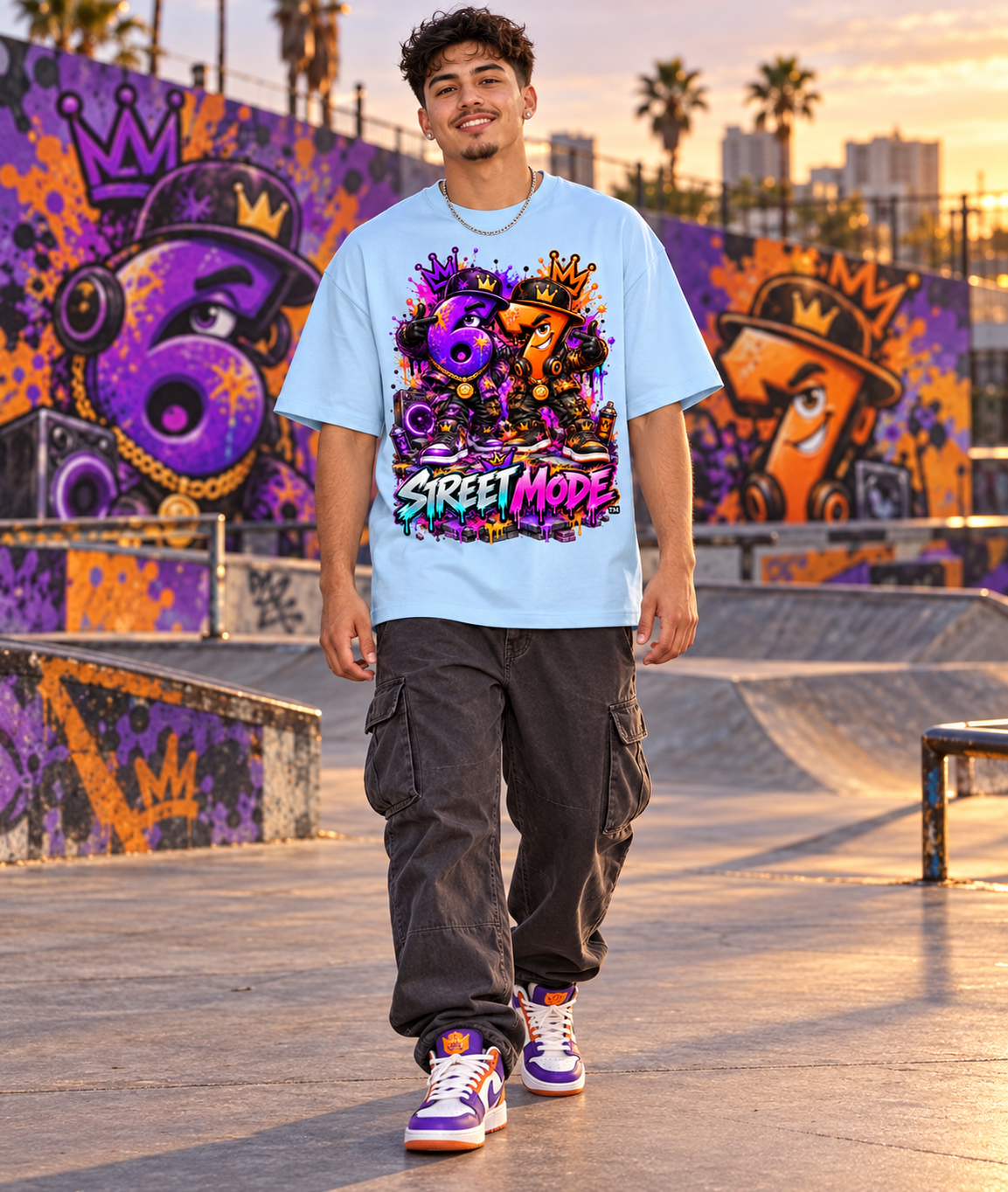 6-7 Street Mode™ Street Mode Male Oversized Graphic T-Shirt - Unisex