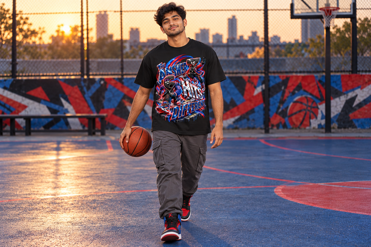 6-7 Street Mode™ The Answer Hits Different Oversized Graphic T-Shirt - Unisex