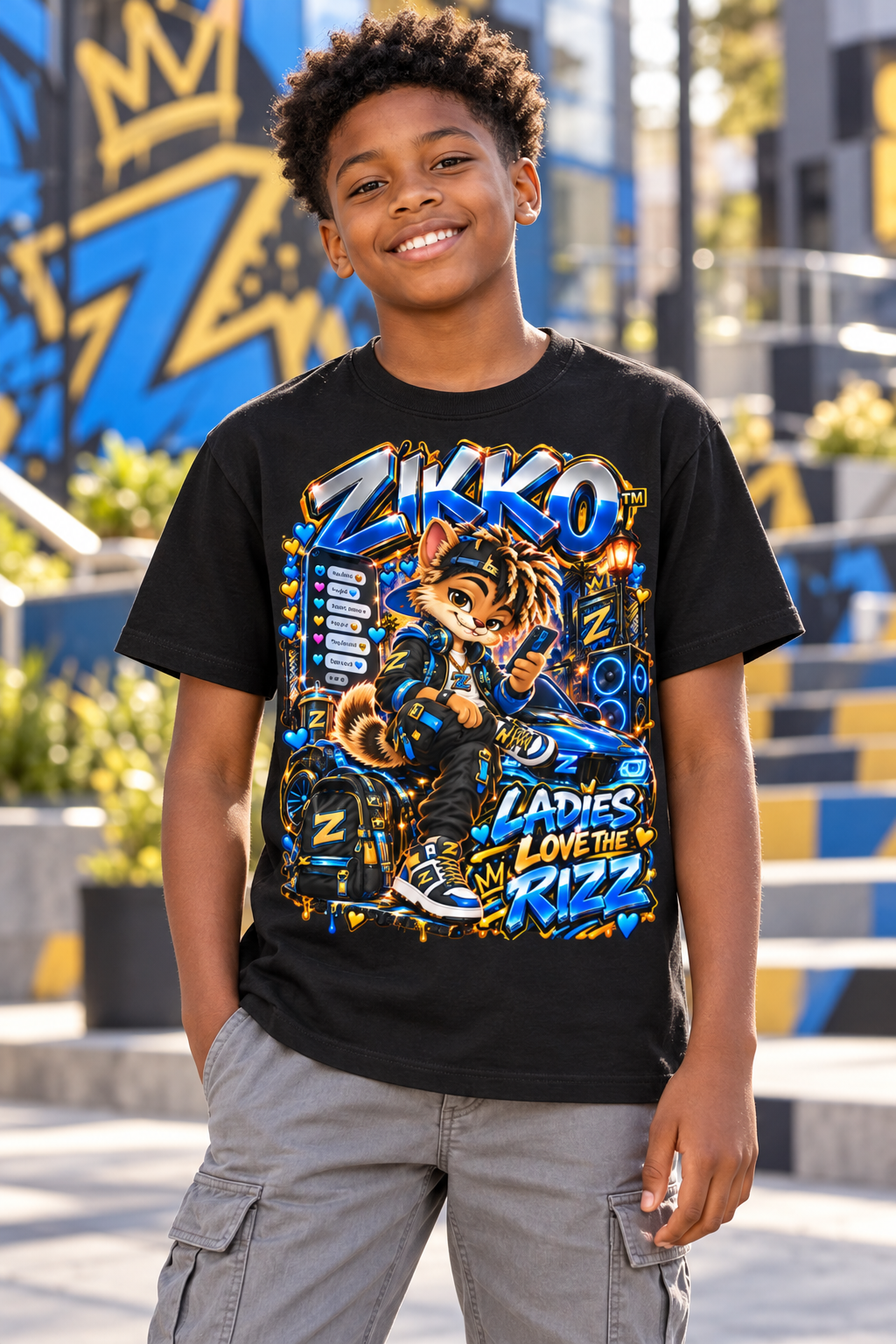 Own Your Vibe™ Zikko™ Ladies Love the Rizz Graphic T-Shirt - Youth Unisex Tee