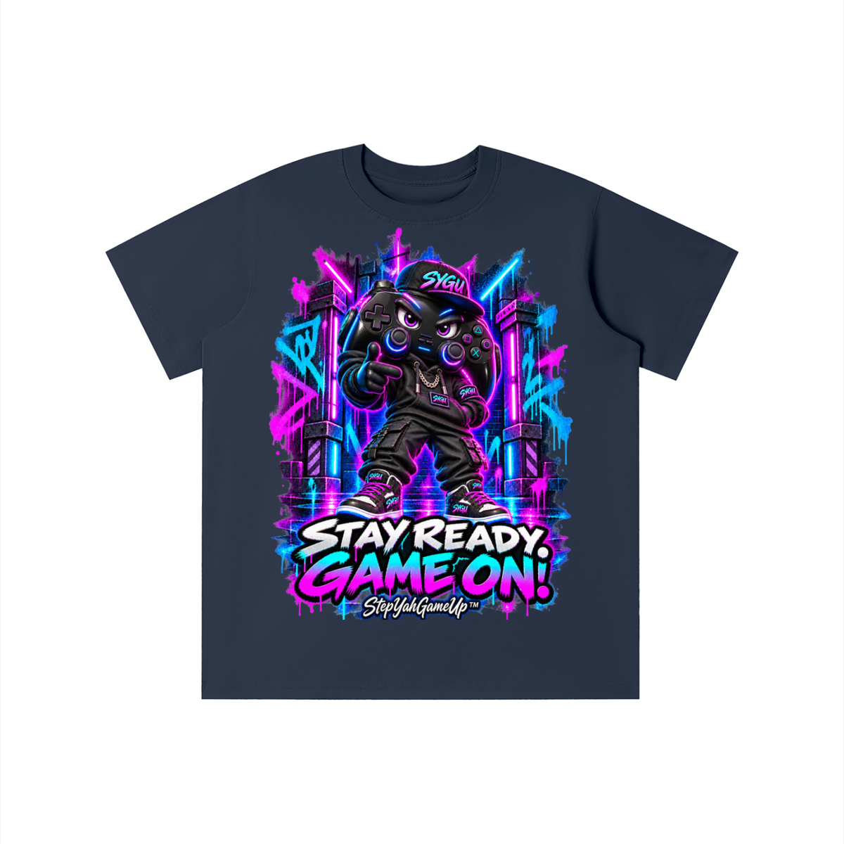 StepYahGameUp™ Stay Ready Game On Graphic T-Shirt - Youth Unisex Tee