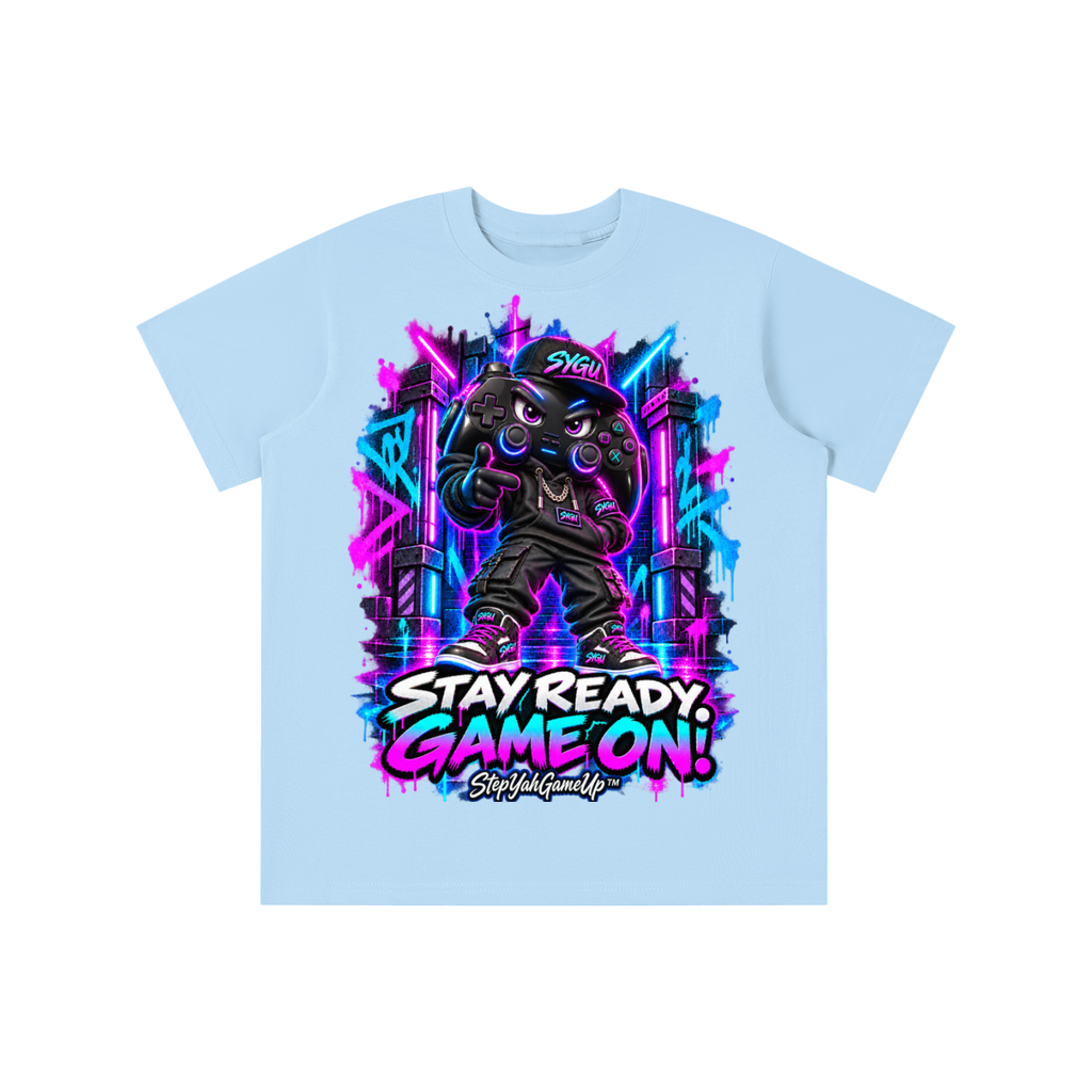 StepYahGameUp™ Stay Ready Game On Graphic T-Shirt - Youth Unisex Tee