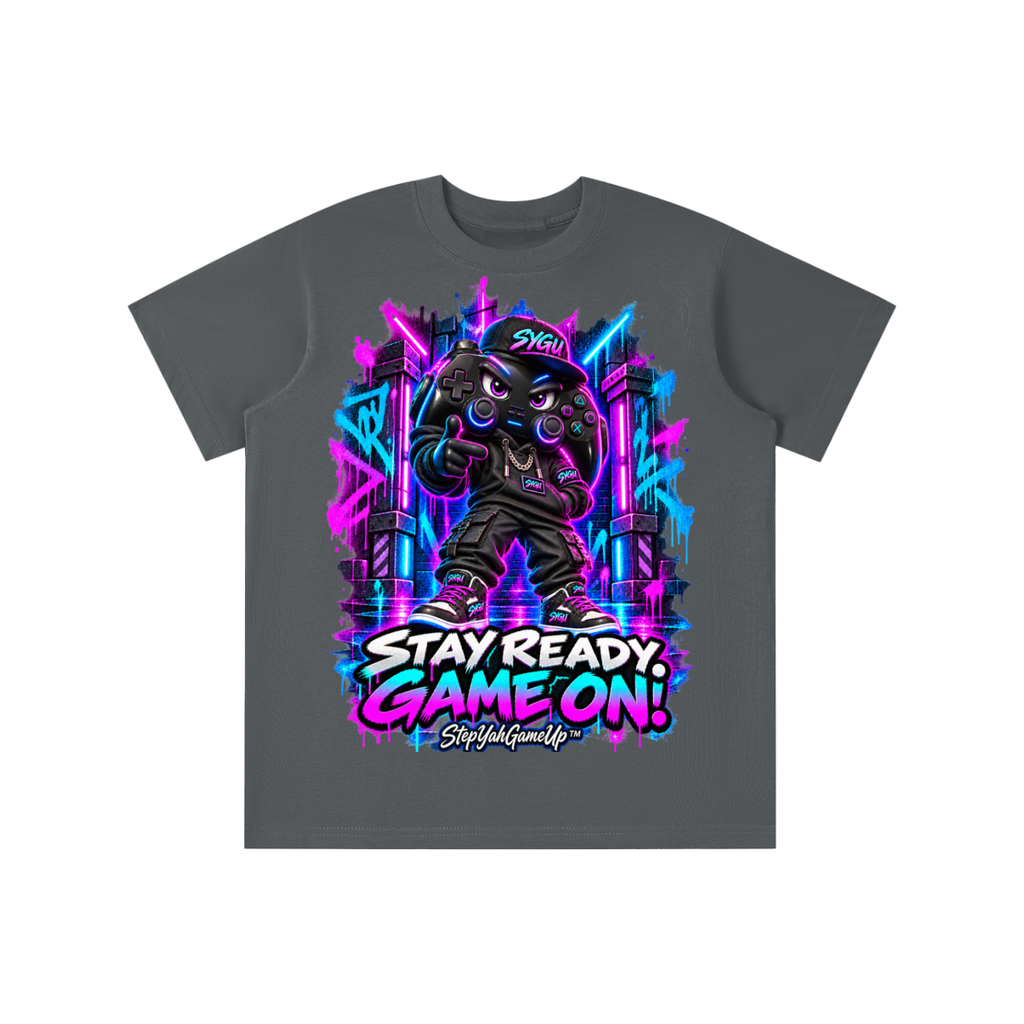 StepYahGameUp™ Stay Ready Game On Graphic T-Shirt - Youth Unisex Tee