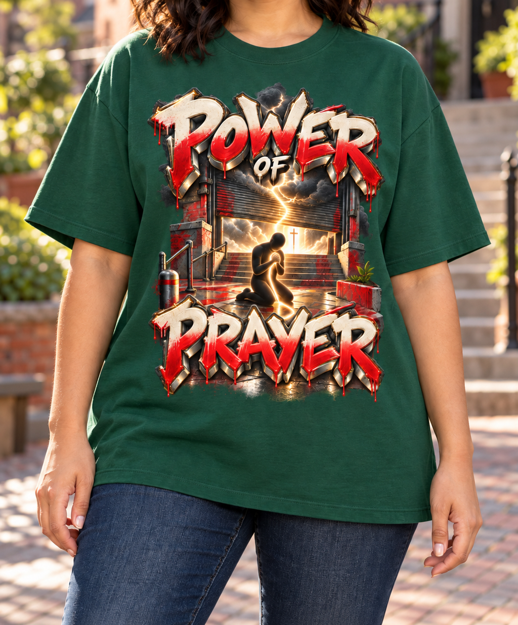 Walk by Faith™ Power of Prayer Oversized Graphic T-Shirt - Unisex