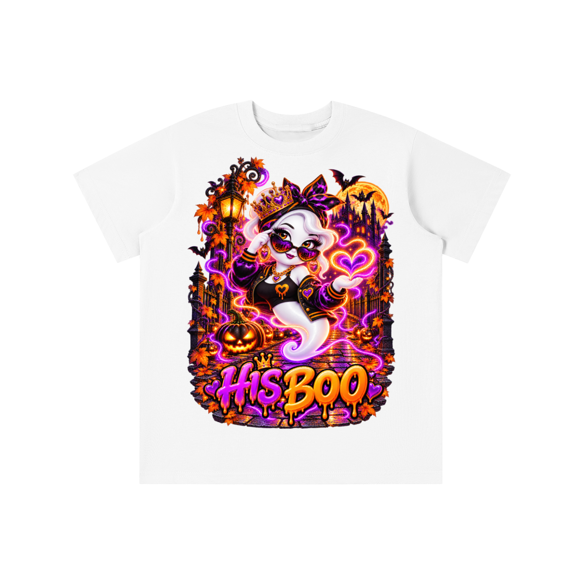 Halloween His Boo Ghost Graphic T-Shirt - Youth Unisex Tee