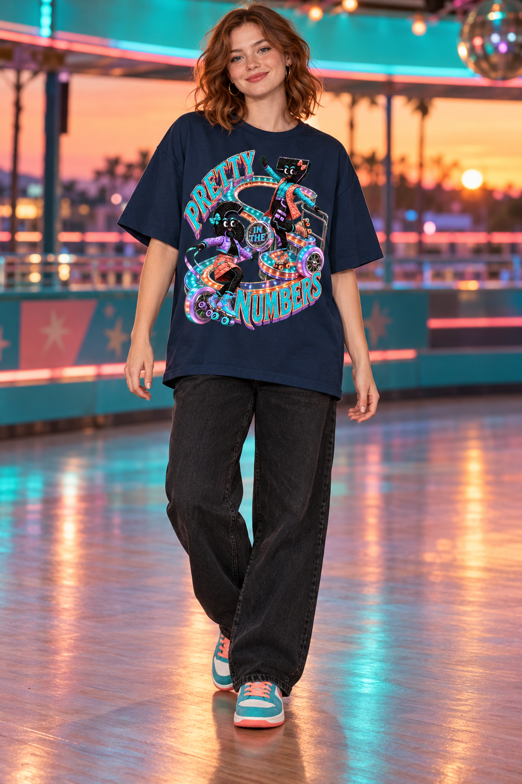 6-7 Street Mode™ Pretty in the Numbers Oversized Graphic T-Shirt - Unisex