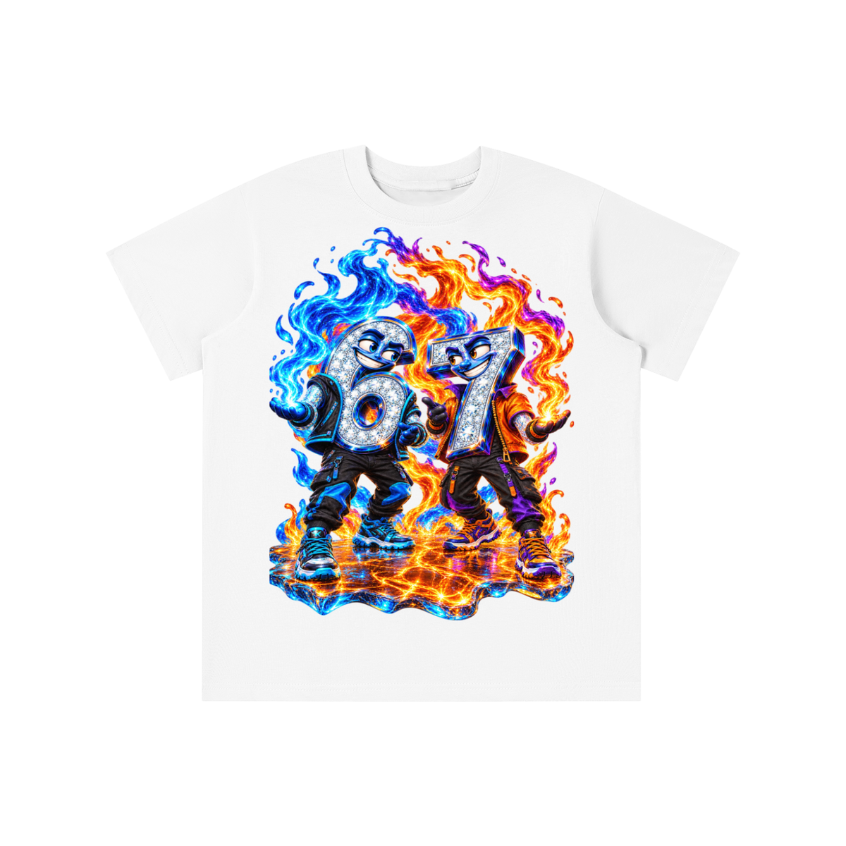 6-7 Street Mode™ Fire & Ice Graphic T-Shirt - Youth Unisex Tee