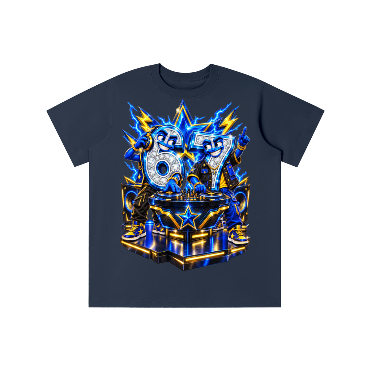 6-7 Street Mode™ Turn Up the Numbers DJ Graphic T-Shirt - Youth Unisex Tee
