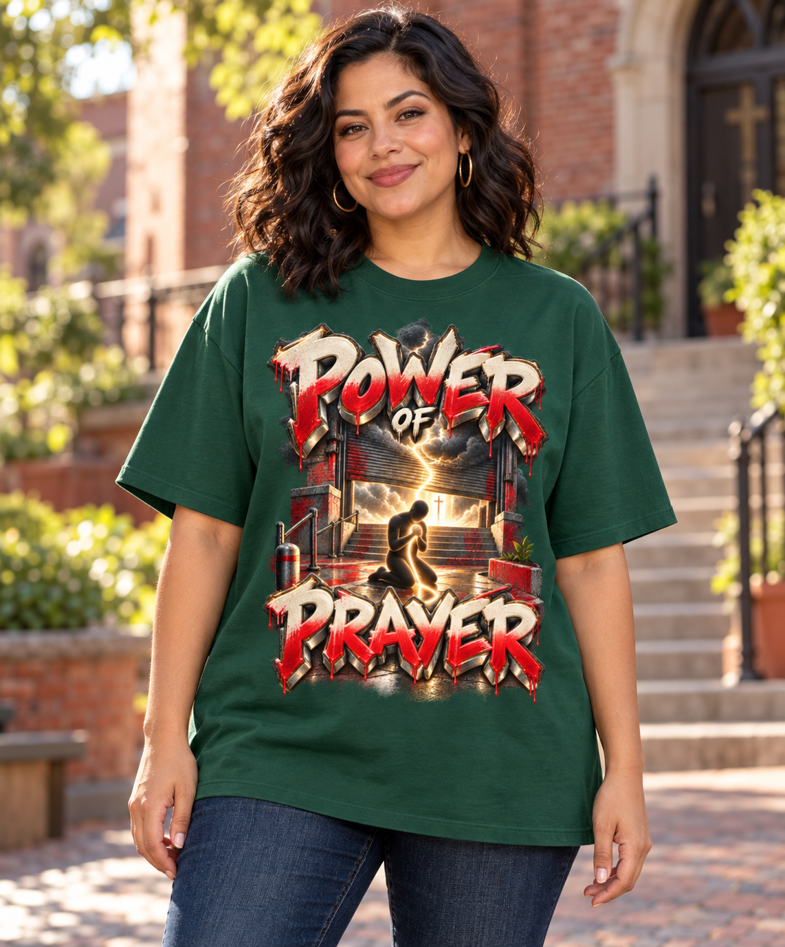 Walk by Faith™ Power of Prayer Oversized Graphic T-Shirt - Unisex
