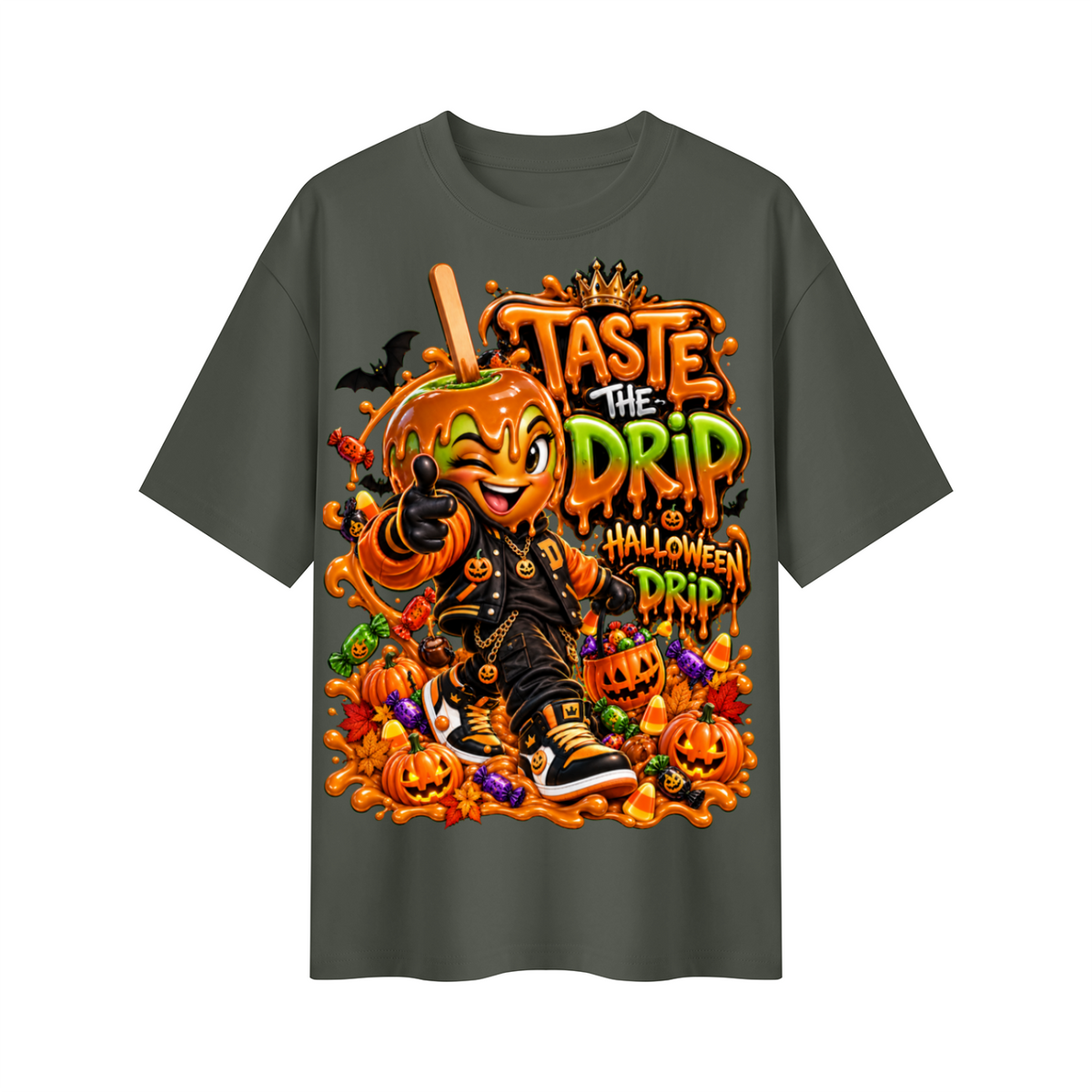 Halloween Candy Apple  Oversized Graphic T-Shirt - Taste the Drip - Unisex