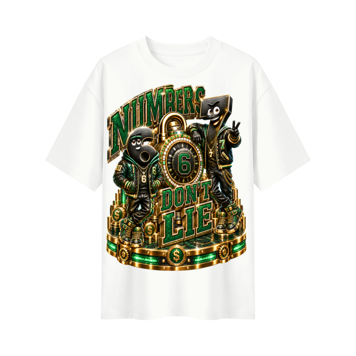 Numbers Don't Lie Money Oversized Graphic T-Shirt - 6-7 Street Mode - Unisex