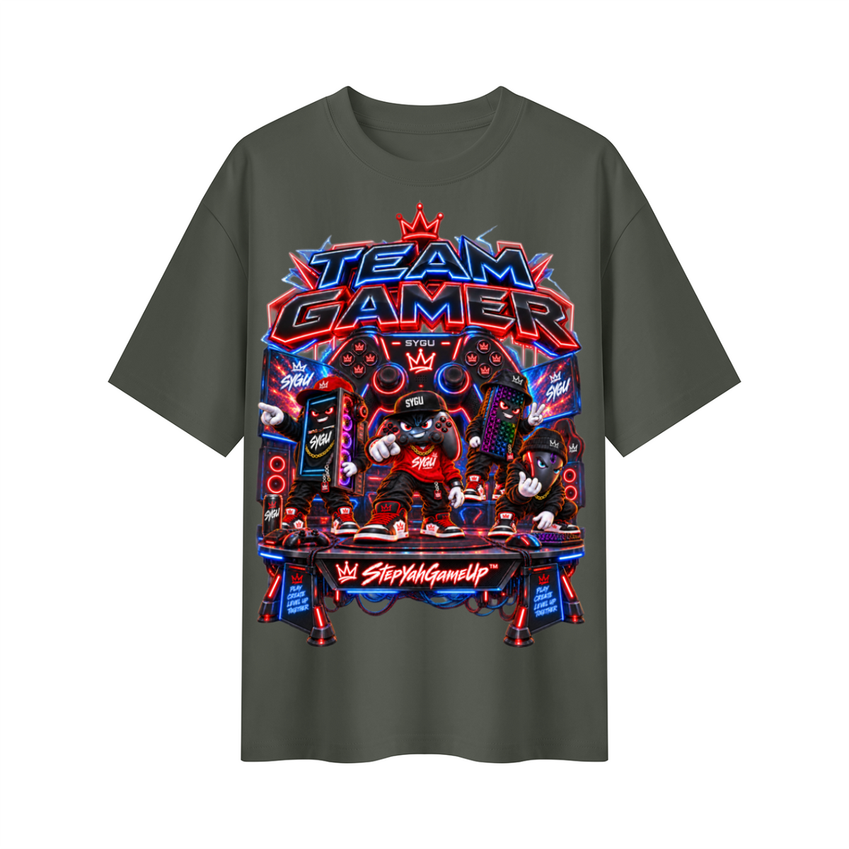 StepYahGameUp Squad Gamer Oversized T-Shirt - Team Gamer - Unisex