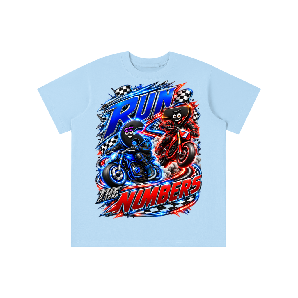 6-7 Street Mode™ Motorcycle Graphic T-Shirt - Run the Numbers - Youth Unisex Tee