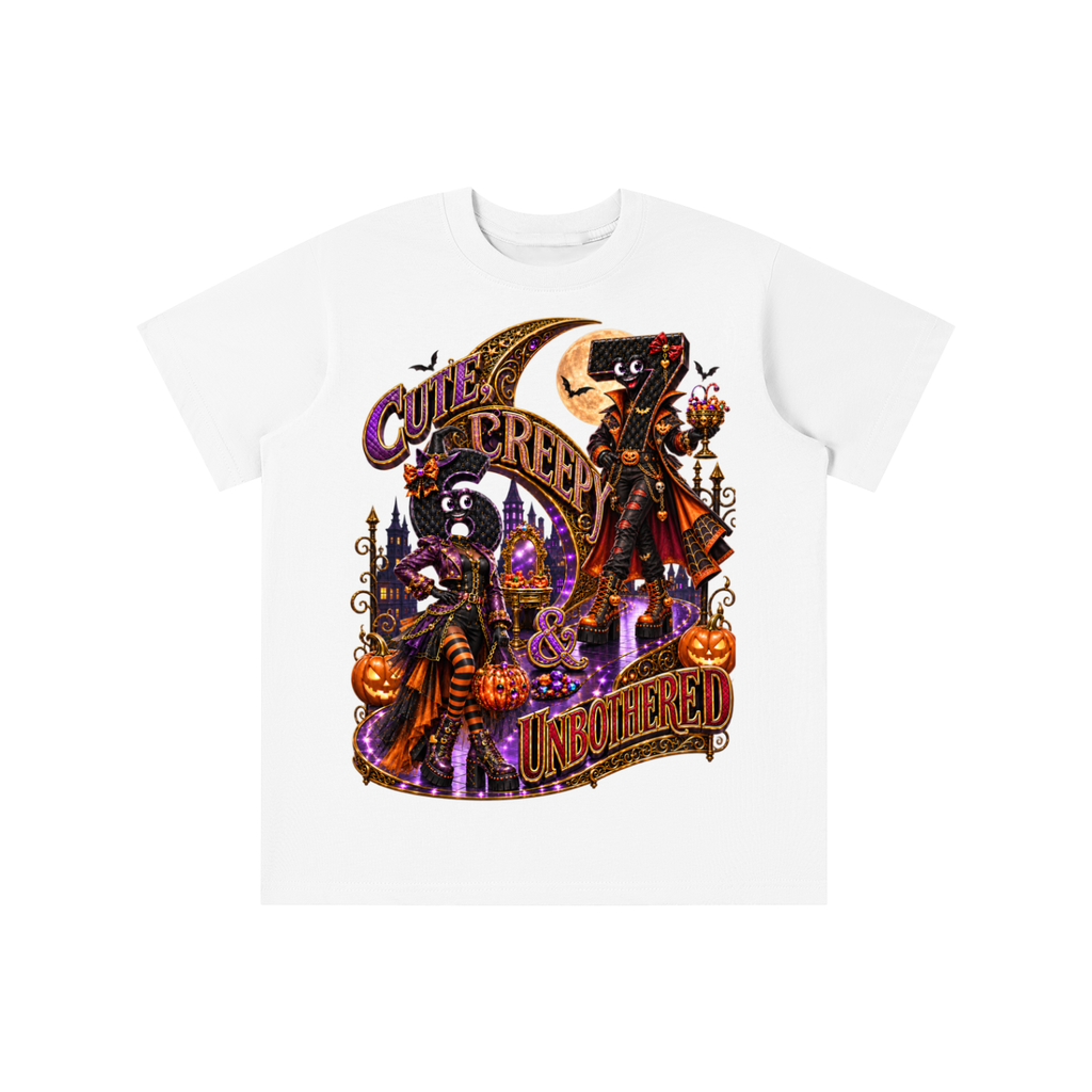 6-7 Street Mode™ Halloween Graphic T-Shirt - Cute, Creepy & Unbothered - Youth Unisex Tee