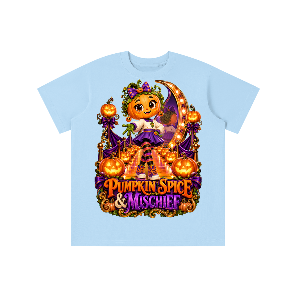 Halloween Pumpkin Girl Graphic T-Shirt - Pumpkin Spice & Mischief - Youth Unisex Tee
