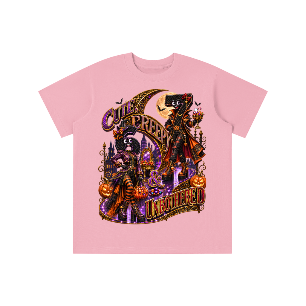 6-7 Street Mode™ Halloween Graphic T-Shirt - Cute, Creepy & Unbothered - Youth Unisex Tee