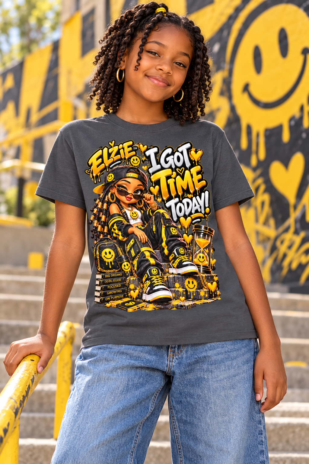Own Your Vibe™ Elzie™ I Got Time Today! Graphic T-Shirt - Youth Unisex Tee
