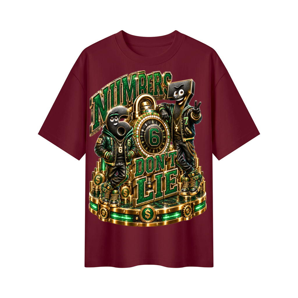 Numbers Don't Lie Money Oversized Graphic T-Shirt - 6-7 Street Mode - Unisex