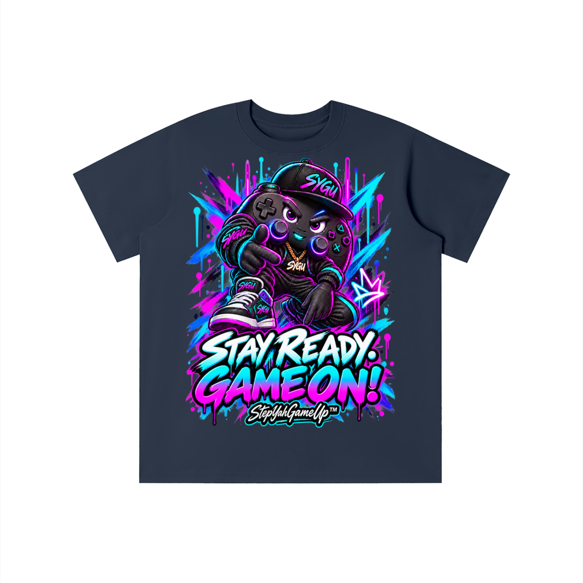 StepYahGameUp™ Stay Ready Game On Graphic T-Shirt - Youth Unisex Tee