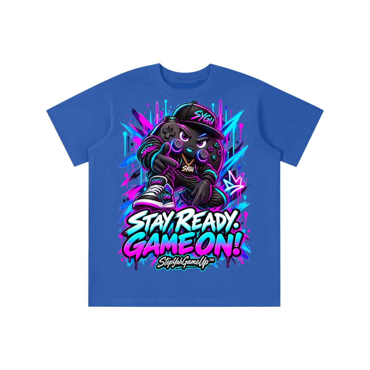 StepYahGameUp™ Stay Ready Game On Graphic T-Shirt - Youth Unisex Tee