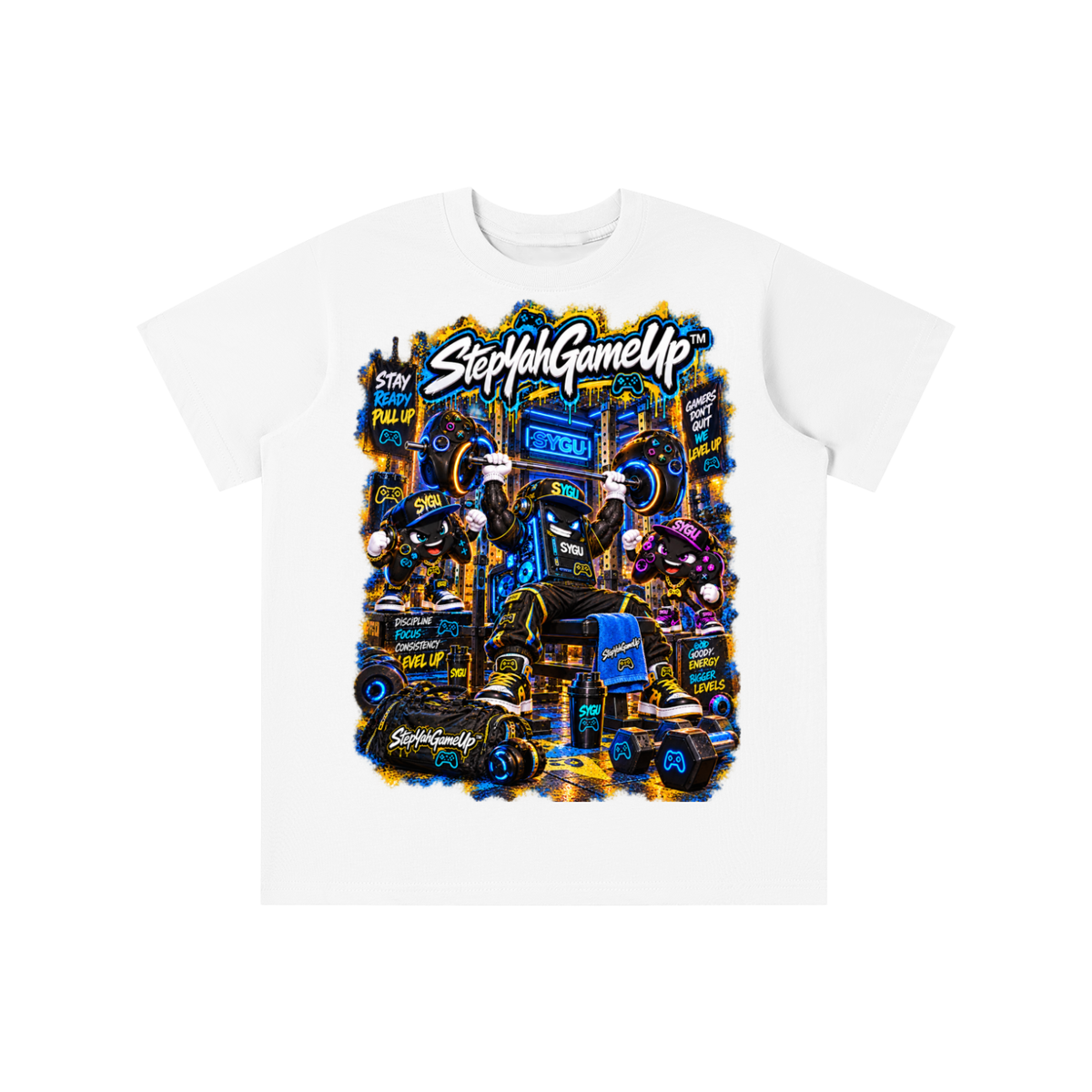 StepYahGameUp™ Stay Ready Pull Up Graphic T-Shirt - Youth Unisex Tee