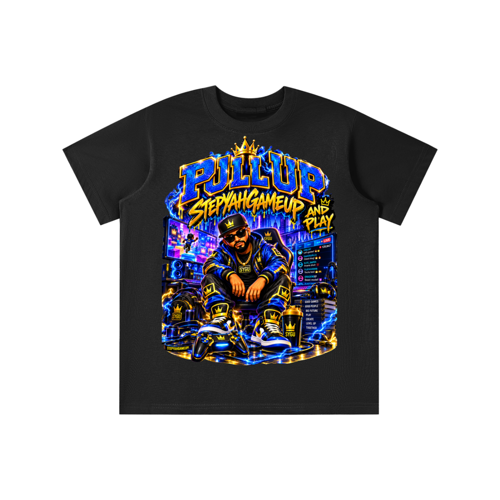 StepYahGameUp™ Pull Up and Play Graphic T-Shirt - Youth Unisex Tee