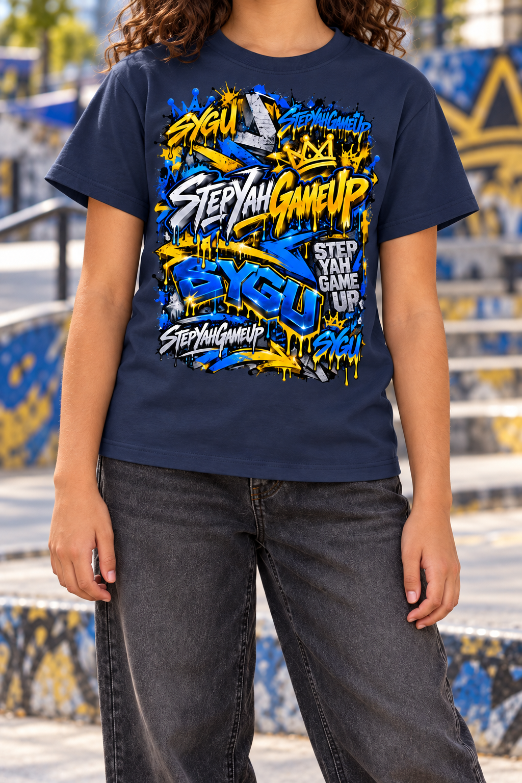 StepYahGameUp™ SYGU Signature Graffiti Graphic T-Shirt - Youth Unisex Tee