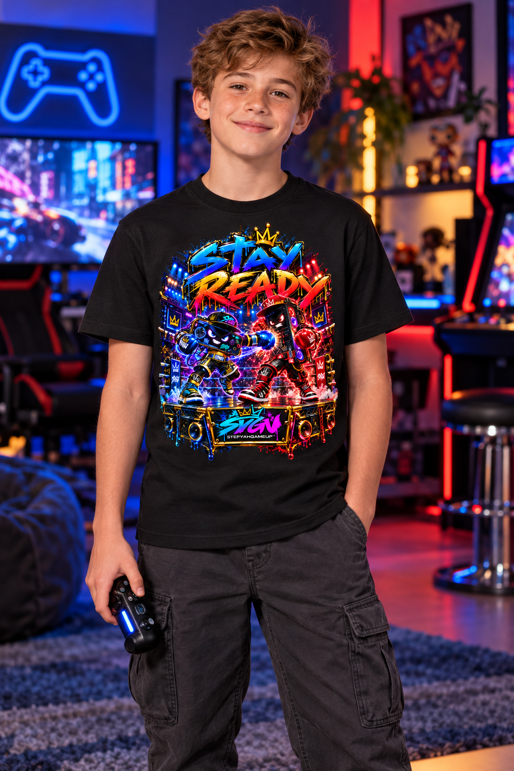 StepYahGameUp™ Stay Ready Graphic T-Shirt - Youth Unisex Tee