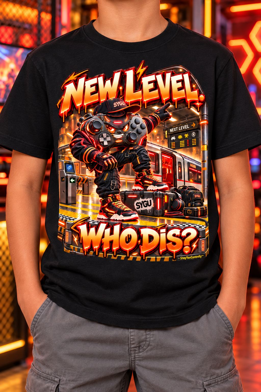 StepYahGameUp™ New Level Who Dis Graphic T-Shirt - Youth Unisex Tee