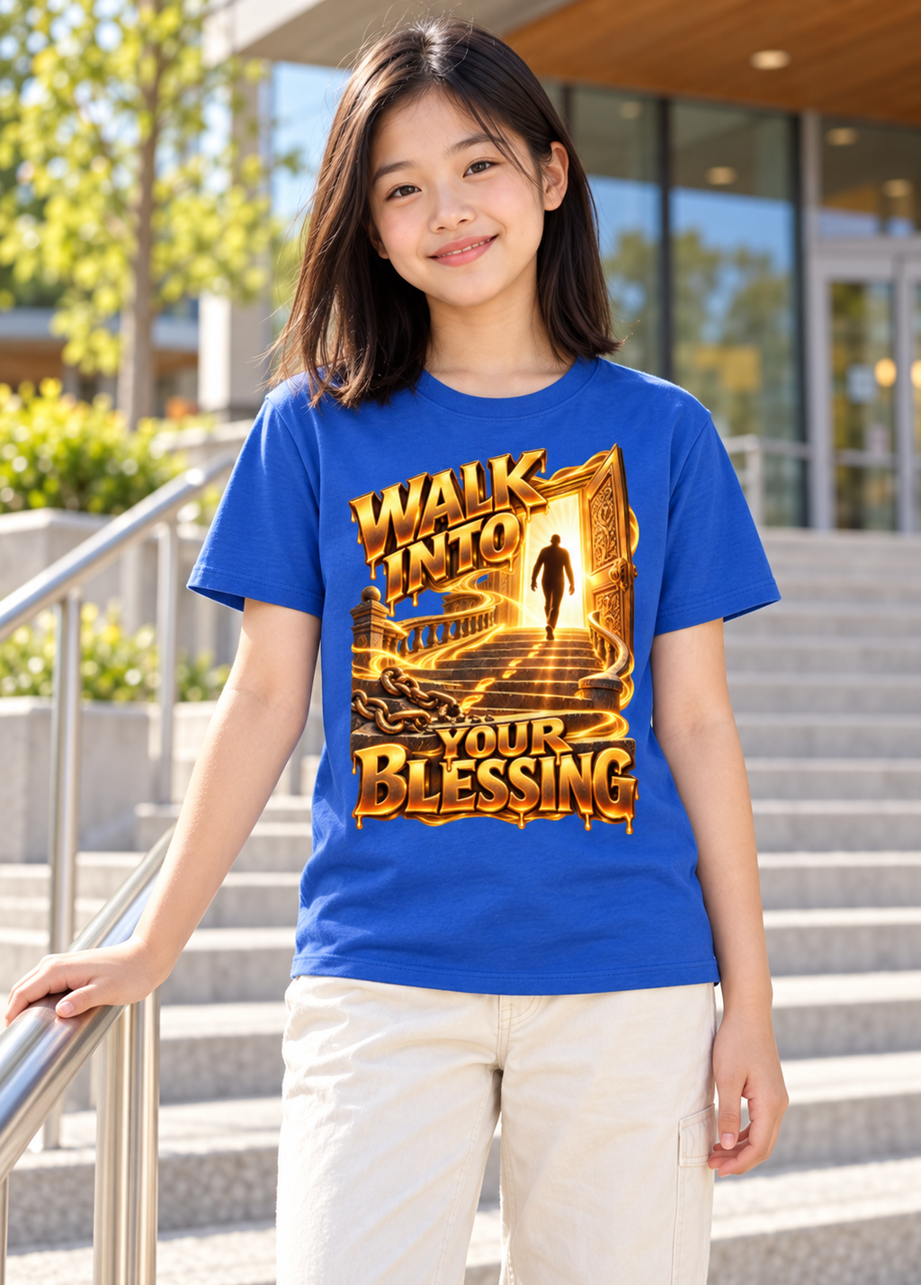 Walk by Faith™ Walk Into Your Blessing Graphic T-Shirt - Youth Unisex Tee