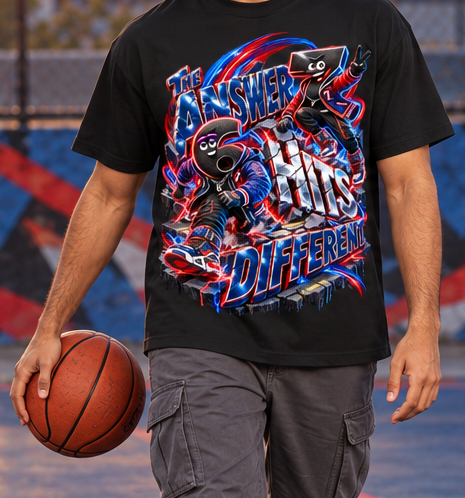 6-7 Street Mode™ The Answer Hits Different Oversized Graphic T-Shirt - Unisex