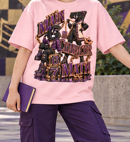 6-7 Street Mode™ Main Character Math Oversized Graphic T-Shirt - Unisex