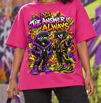 6-7 Street Mode™ Oversized Graphic T-Shirt - The Answer Is Always 6-7 - Unisex