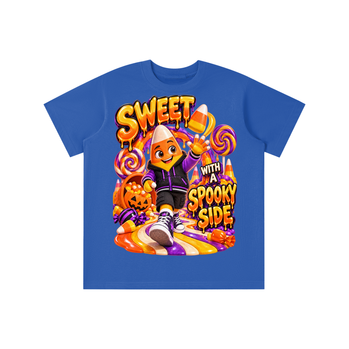 Halloween Candy Corn Graphic T-Shirt - Sweet With a Spooky Side - Youth Unisex Tee