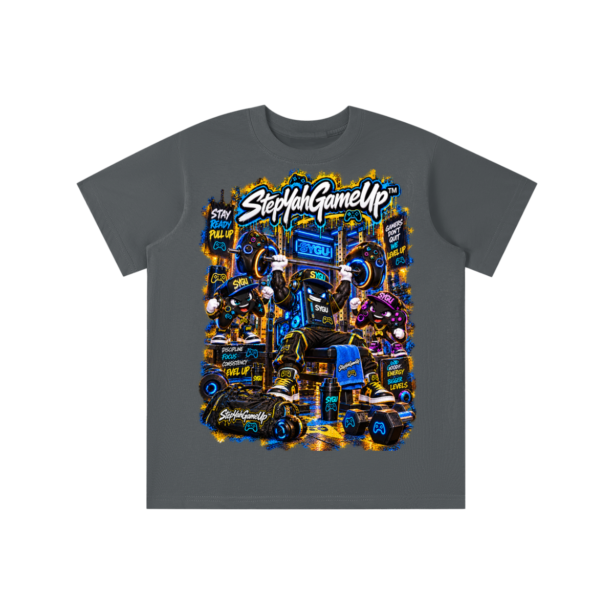 StepYahGameUp™ Stay Ready Pull Up Graphic T-Shirt - Youth Unisex Tee