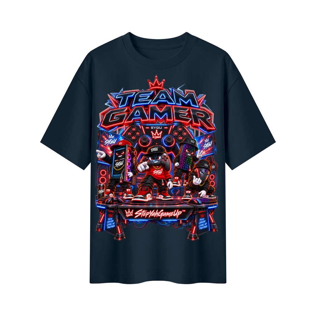 StepYahGameUp Squad Gamer Oversized T-Shirt - Team Gamer - Unisex