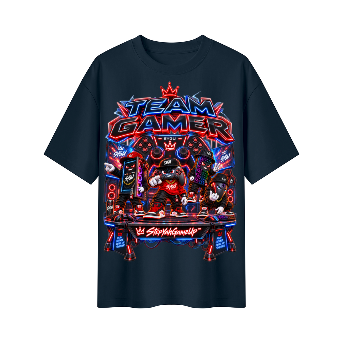 StepYahGameUp Squad Gamer Oversized T-Shirt - Team Gamer - Unisex
