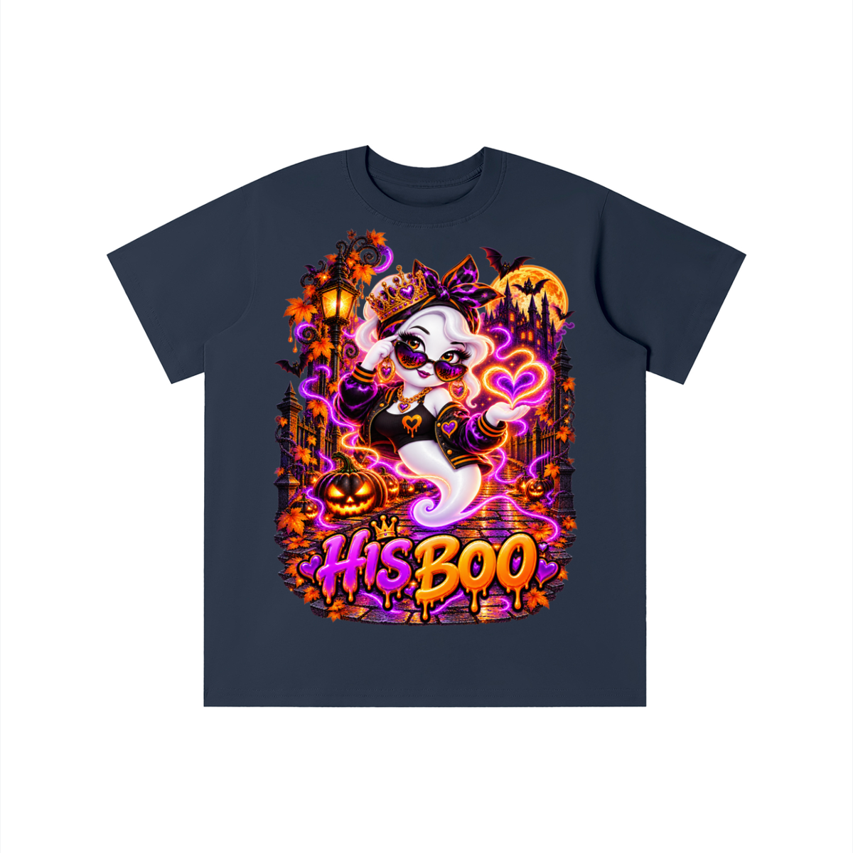 Halloween His Boo Ghost Graphic T-Shirt - Youth Unisex Tee