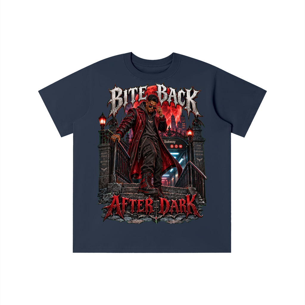 Halloween Vampire Graphic T-Shirt - Bite Back After Dark - Youth Unisex Tee