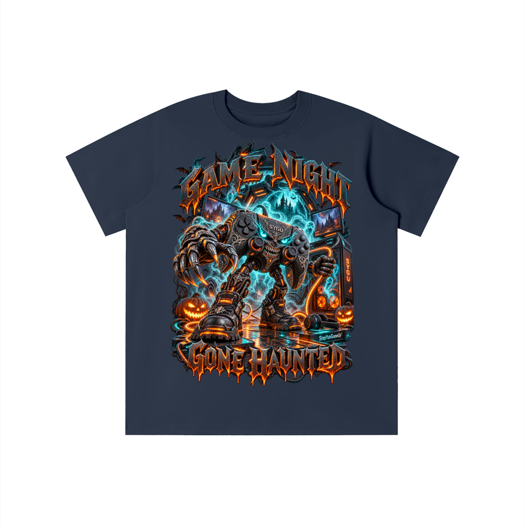 StepYahGameUp™ Halloween Game Night Gone Haunted Graphic T-Shirt - Youth Unisex Tee