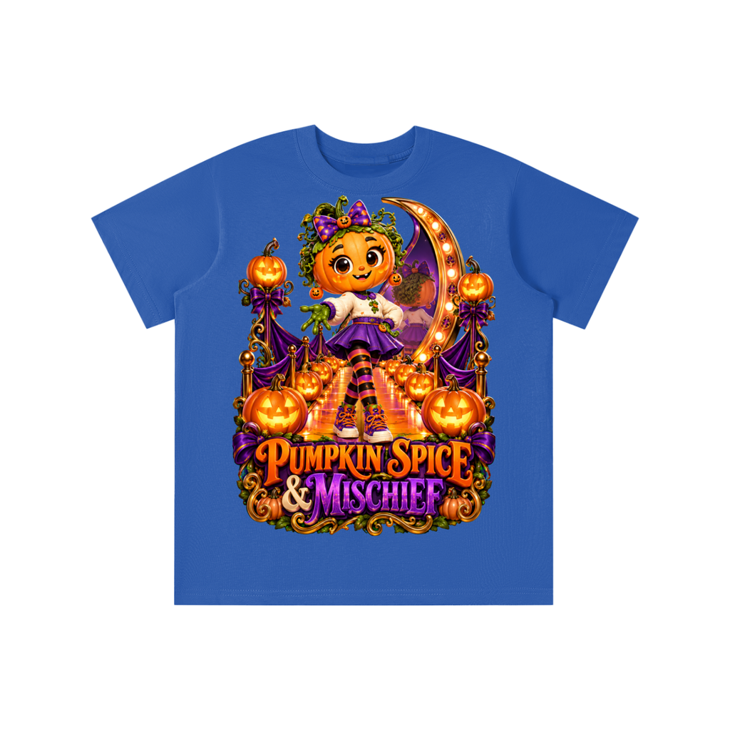 Halloween Pumpkin Girl Graphic T-Shirt - Pumpkin Spice & Mischief - Youth Unisex Tee