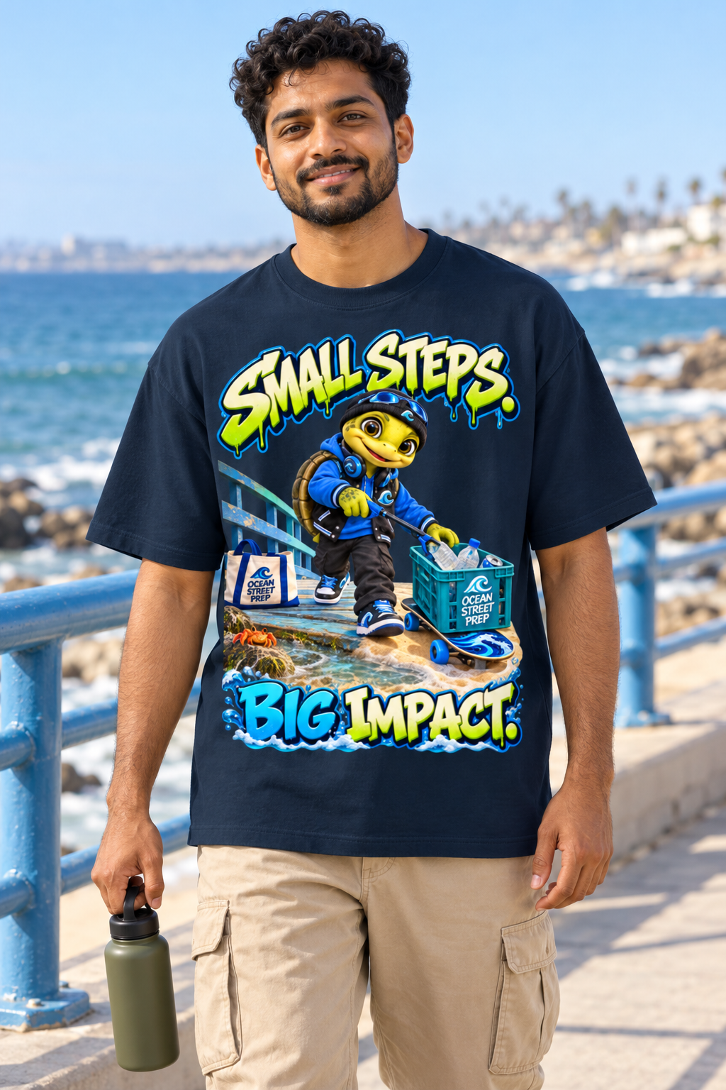 Ocean Street Prep™ Lil Turver Small Steps Big Impact Oversized Graphic T-Shirt - Unisex