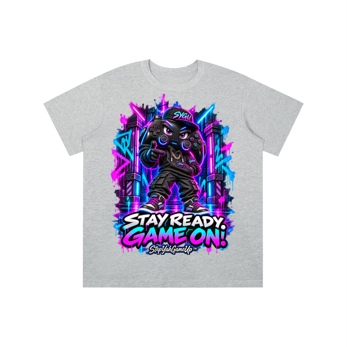StepYahGameUp™ Stay Ready Game On Graphic T-Shirt - Youth Unisex Tee
